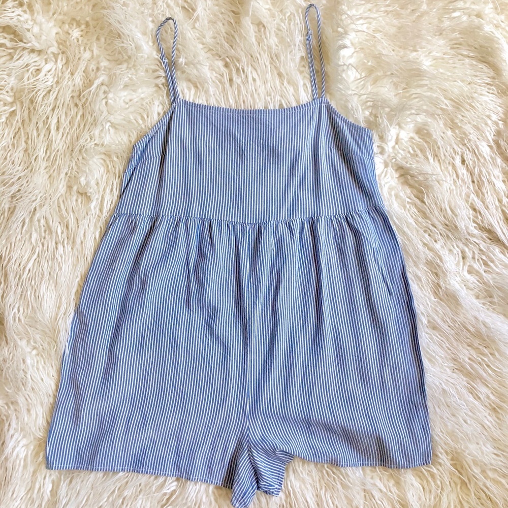Blue Stripe Romper